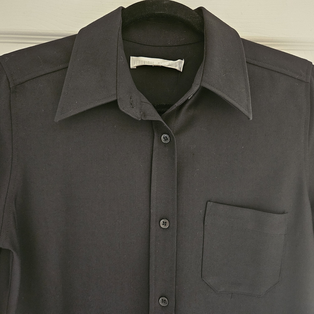 Veronique Branquinho Black WOOL LAINE Shirt Dress SZ EU 40